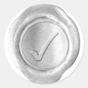 Pegatina Redonda Monograma de sellado de cera - Plata - Marca de ve
