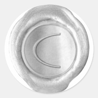 Pegatina Redonda Monograma de sellado de cera - Plata - ModernSlim