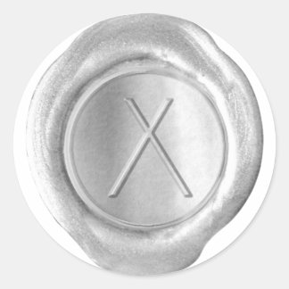 Pegatina Redonda Monograma de sellado de cera - Plata - ModernSlim