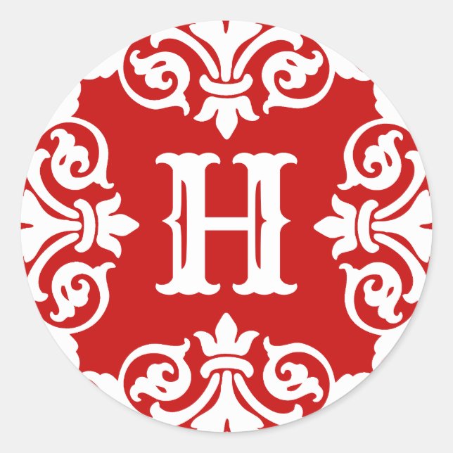 Pegatina Redonda Monograma de temporada de vacaciones (Anverso)