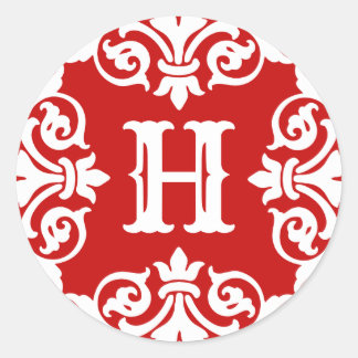 Pegatina Redonda Monograma de temporada de vacaciones