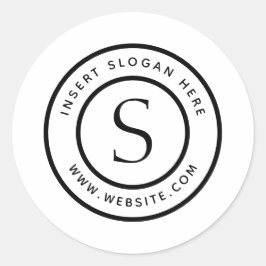 Pegatina Redonda Monograma empresarial personalizado
