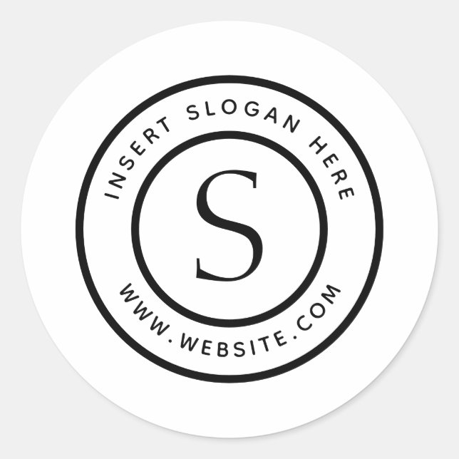 Pegatina Redonda Monograma empresarial personalizado (Anverso)