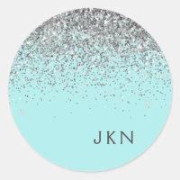 Monograma Glitter Femenina Azul Aqua Verde Teal