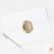 Monograma Grabado en Acero Dorado Metálico