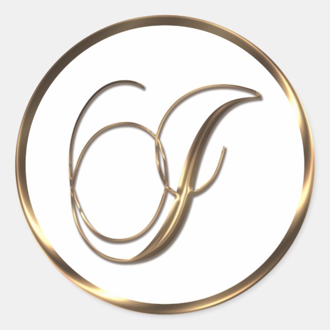 Pegatina Redonda Monograma I Faux Bronze (Anverso)
