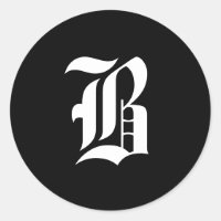 Monograma inicial B blanco y negro