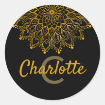 Monograma inicial floral nombre personalizado mand