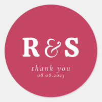 Monograma Iniciales de Boda Magenta Cálido Minimal