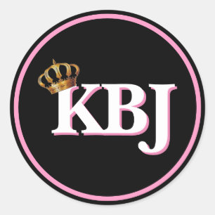 Pegatina Redonda Monograma Ketanji Brown Jackson KBJ