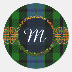 Pegatina Redonda Monograma MacKay Tartan