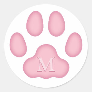 Pegatina Redonda Monograma Mascota personalizado de impresión de pa
