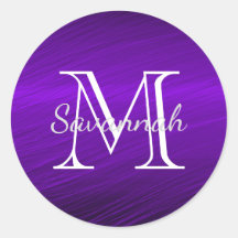 Monograma Metalizado elegante de imitación púrpura