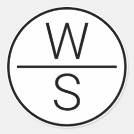 Pegatina Redonda Monograma moderno de dos iniciales