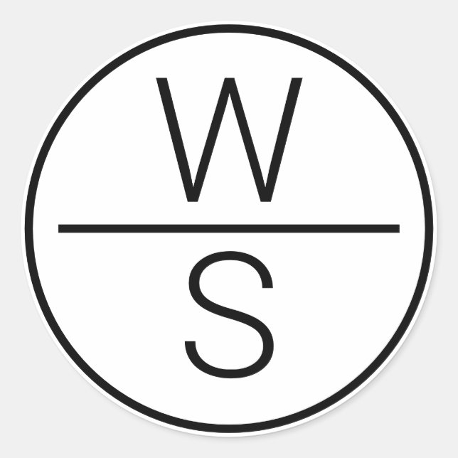 Pegatina Redonda Monograma moderno de dos iniciales (Anverso)