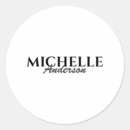 Pegatina Redonda Monograma moderno simple