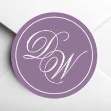 Monograma Morado Polvoriento Blanco Caligrafía 2 I