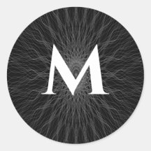 Monograma negro de ondas de cadena gris