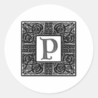 Monograma "P" celta plateado