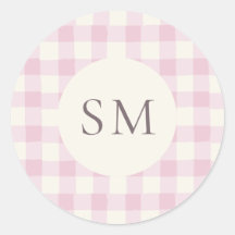Monograma Personalizado de Cuadros Rosa
