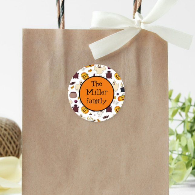 Pegatina Redonda Monograma personalizado de Ilustraciones divertido (Subido por el creador)