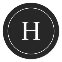 Monograma personalizado elegante en blanco y negro