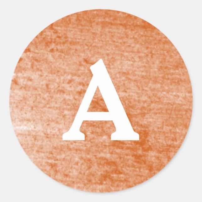 Pegatina Redonda Monograma personalizado rojo y blanco (Anverso)