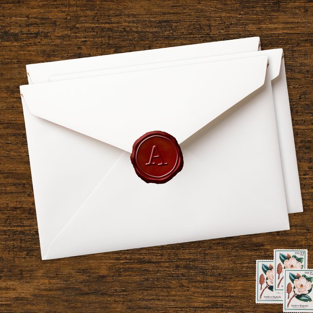 Pegatina Redonda Monograma Rojo de sellado de cera Incial (Subido por el creador)