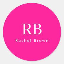 Monograma Rosa Caliente Elegante Feminino Minimali