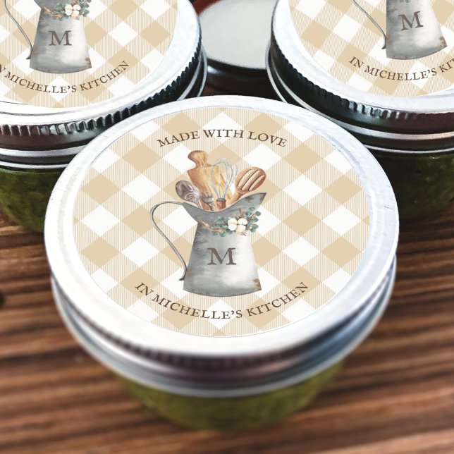 Pegatina Redonda Monograma rústico de granjas (Subido por el creador)