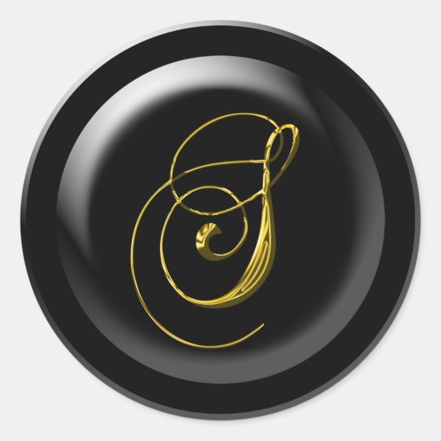 Pegatina Redonda Monograma S Para Bodas (Anverso)