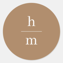 Pegatina Redonda Monograma simple