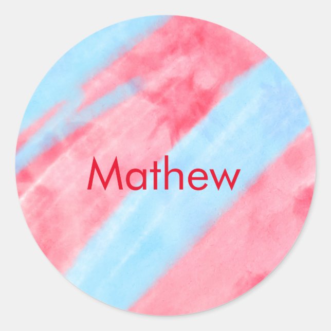 Pegatina Redonda monograma simple de letra inicial añada su nombre  (Anverso)