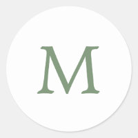 Monograma simple verde y blanco Boda