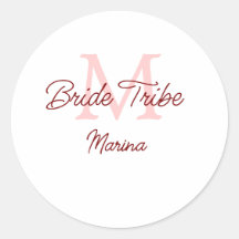 monograma tribu de la novia rojo simple regalo de 