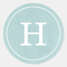 Pegatina Redonda Monograma turquesa de Debonair