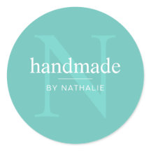 Monograma Turquesa Elegante Hecho a Mano Artesanía