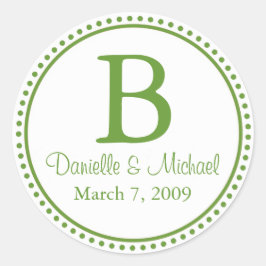 Pegatina Redonda Monograma verde