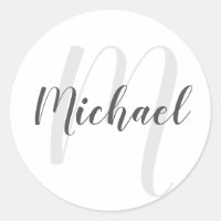 Monograma y nombre personalizados de escritura mod