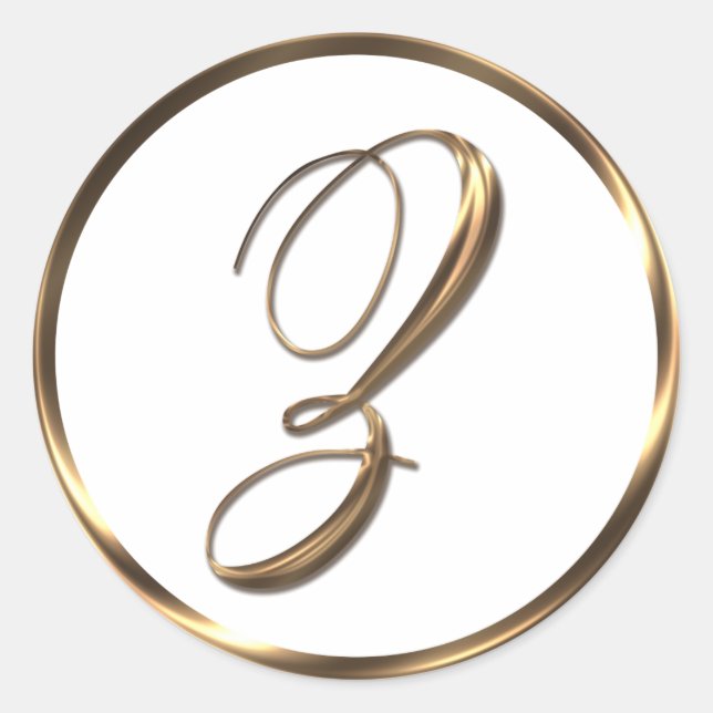 Pegatina Redonda Monograma Z Faux Bronze (Anverso)