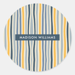 Pegatina Redonda monogramado, nombre,