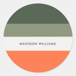 Pegatina Redonda monogramado, nombre,