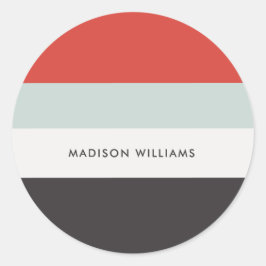 Pegatina Redonda monogramado, nombre,