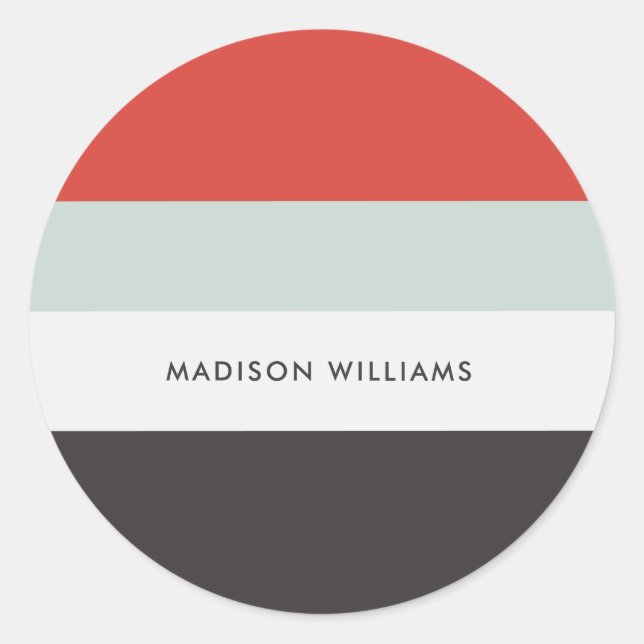 Pegatina Redonda monogramado, nombre, (Anverso)