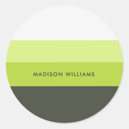 Pegatina Redonda monogramado, nombre,