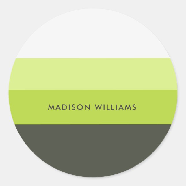 Pegatina Redonda monogramado, nombre, (Anverso)