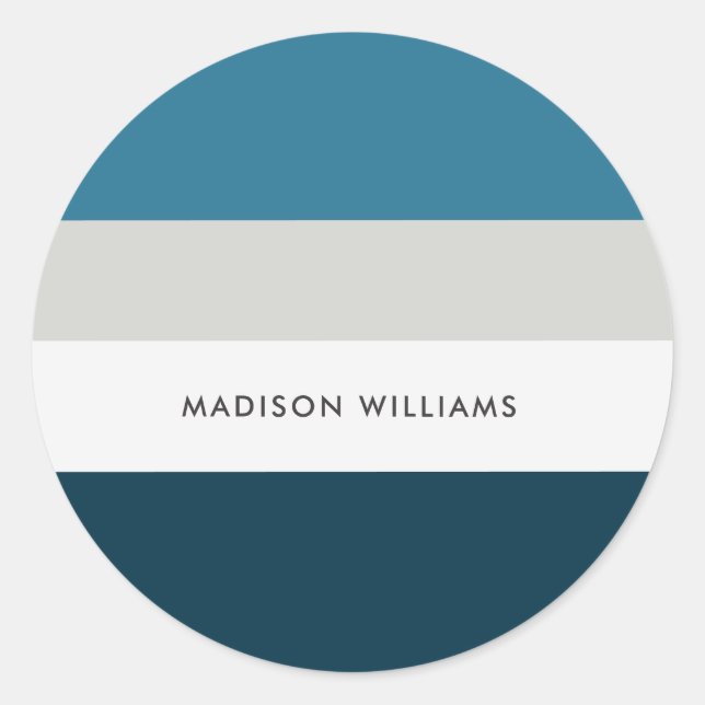 Pegatina Redonda monogramado, nombre, (Anverso)