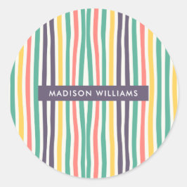 Pegatina Redonda monogramado, nombre,