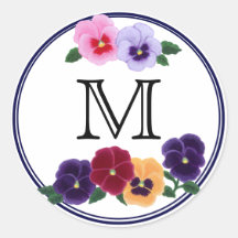 Monogramado Pansies Floral