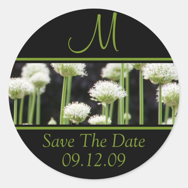 Pegatina Redonda Monogramas Para Bodas Salven A Los Pegatinas De Fe (Anverso)